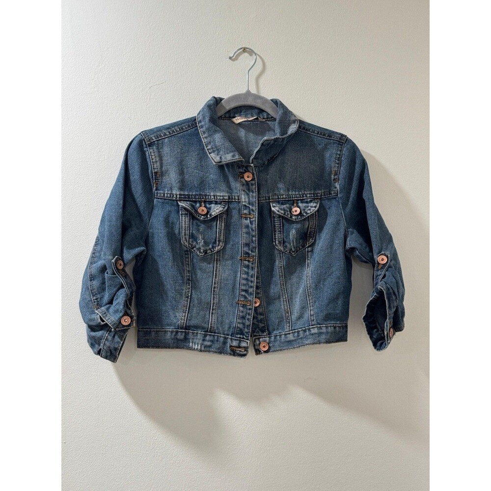 Women’s Vintage Highway Sport Jean Jacket Denim Blue Size Medium Cotton